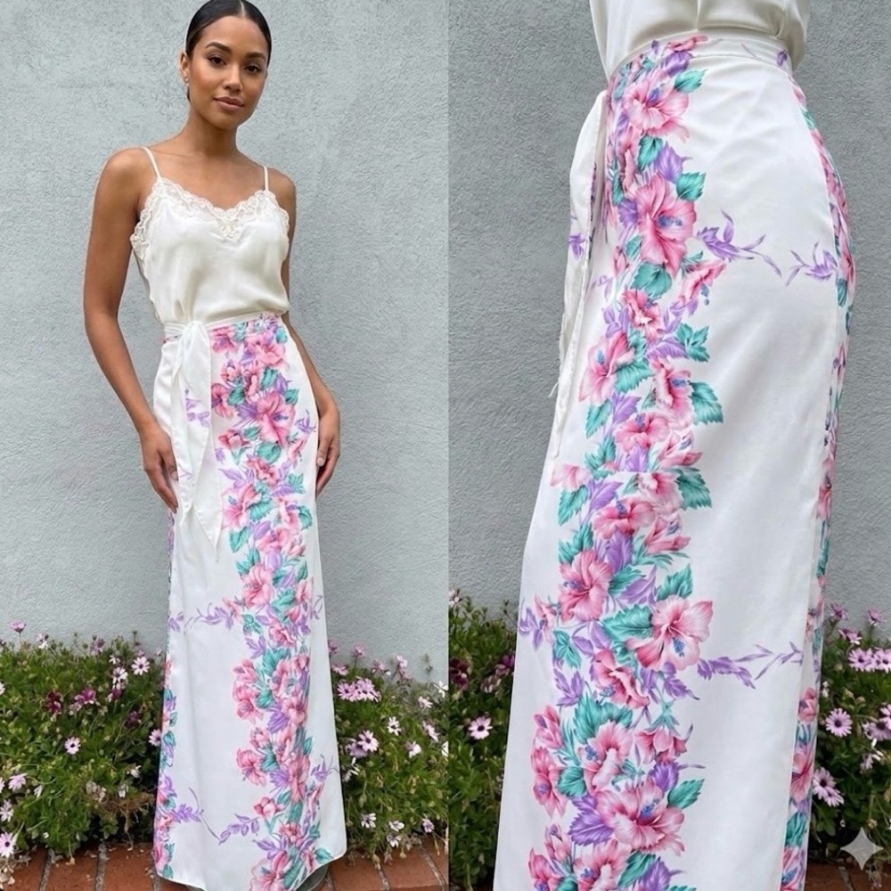 Vintage Helena’s Tropical Hawaiian Sarong Wrap Maxi Wrap Skirt One Size